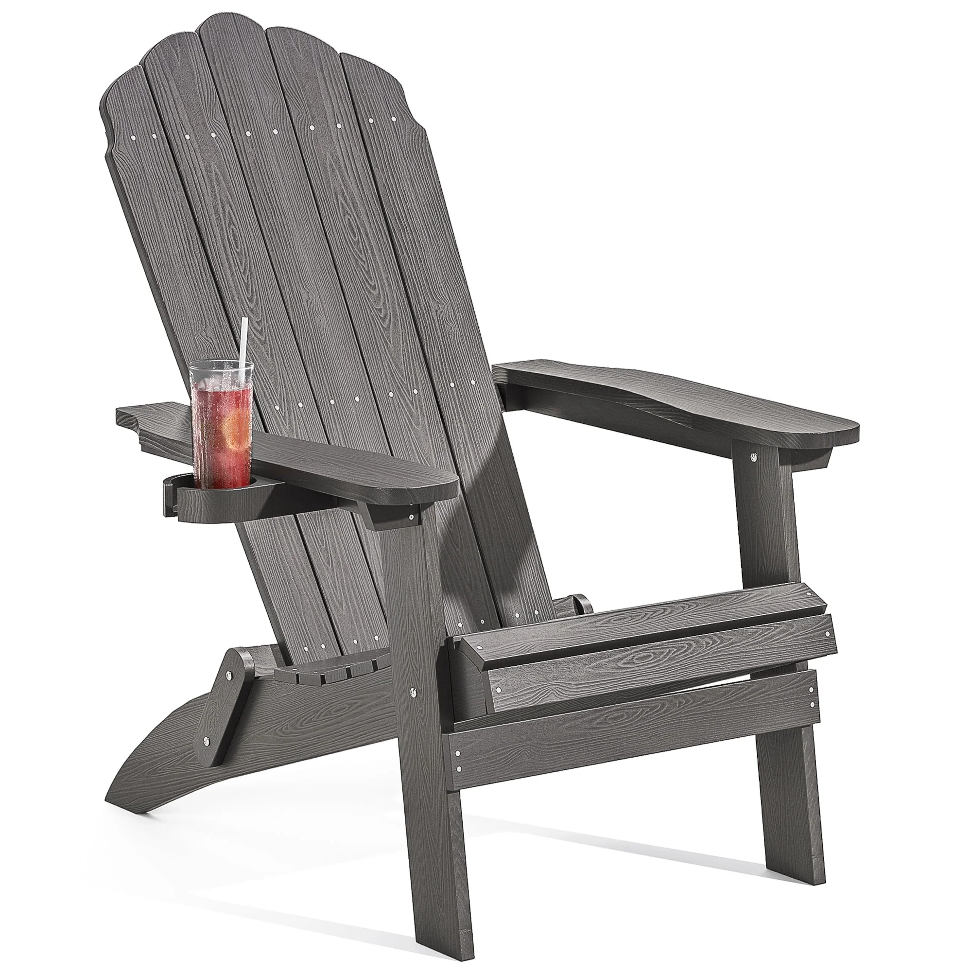 Adirondack Chair, Folding Outdoor Patio Furniture Chair, Gray