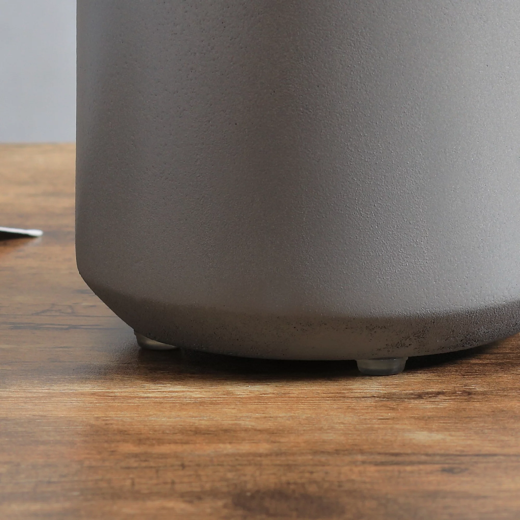 CoSoTower Tabletop Fireplace, Mini Concrete Ethanol Fire Bowl with Lid, Burns Up with Liquid Alcohol and Solid Tablet Alcohol, Light Grey