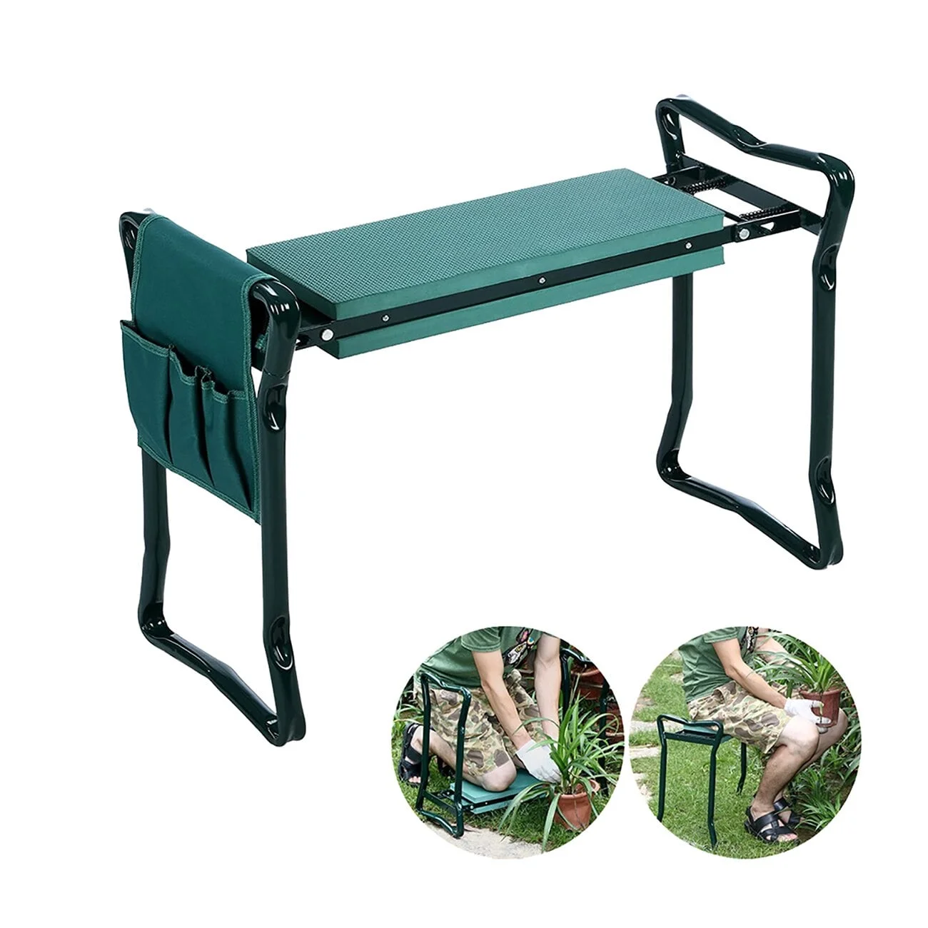 Garden Kneeler and Seat - Heavy Duty Folding Stool for Gardening, Protects Knees and Back, Supports up to 330 lbs - Great Gift for Gardeners