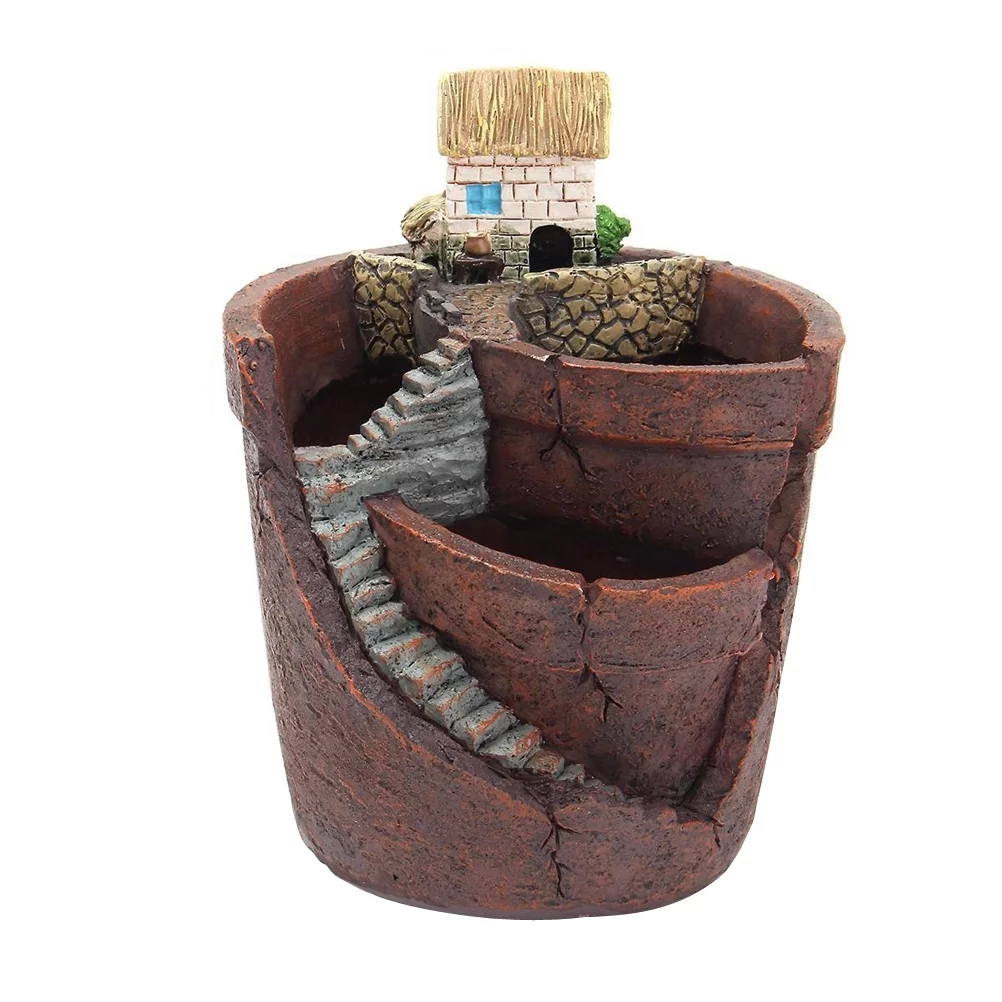 Plant Flower House Pot Succulent  Flower Basket Sky Garden Basket Flower Basket Planter Pot Plant House(Small House)