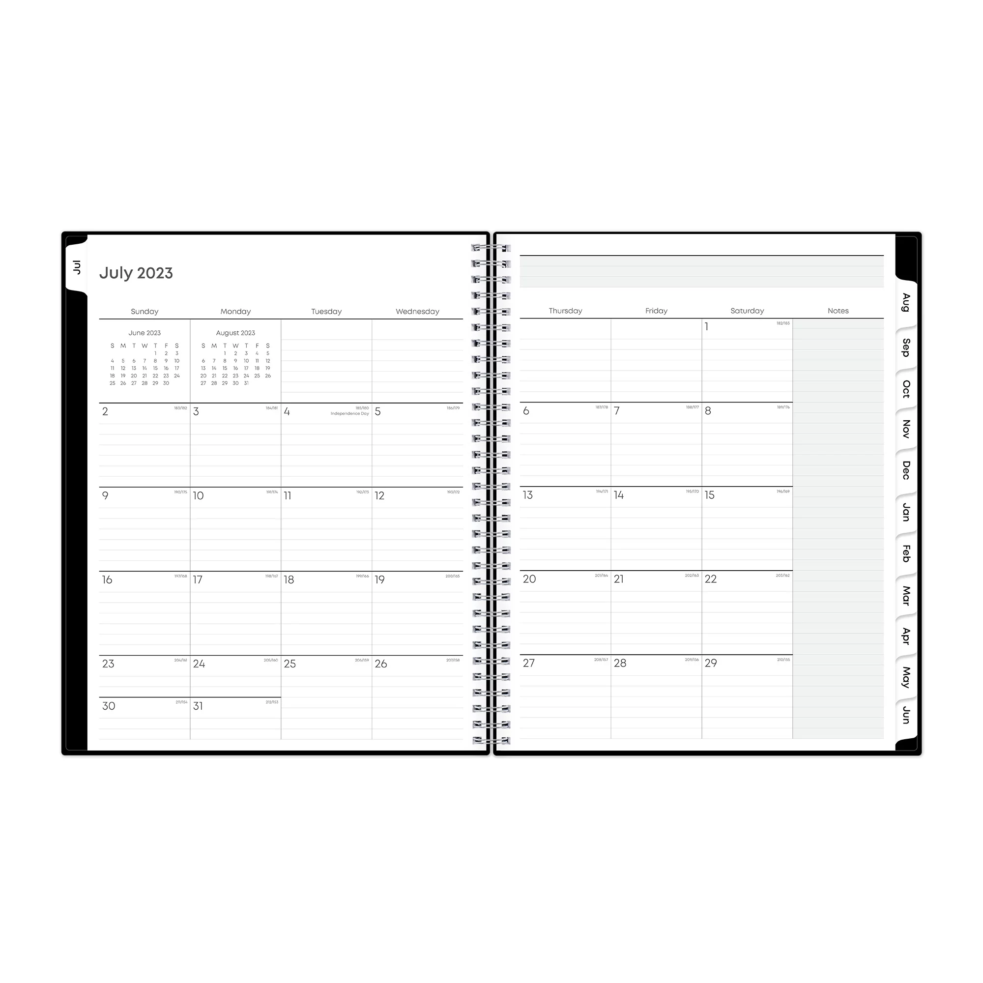 Blue Sky Teacher Academic Year Weekly/Monthly Lesson Planner 11 x 8.5 2023-2024