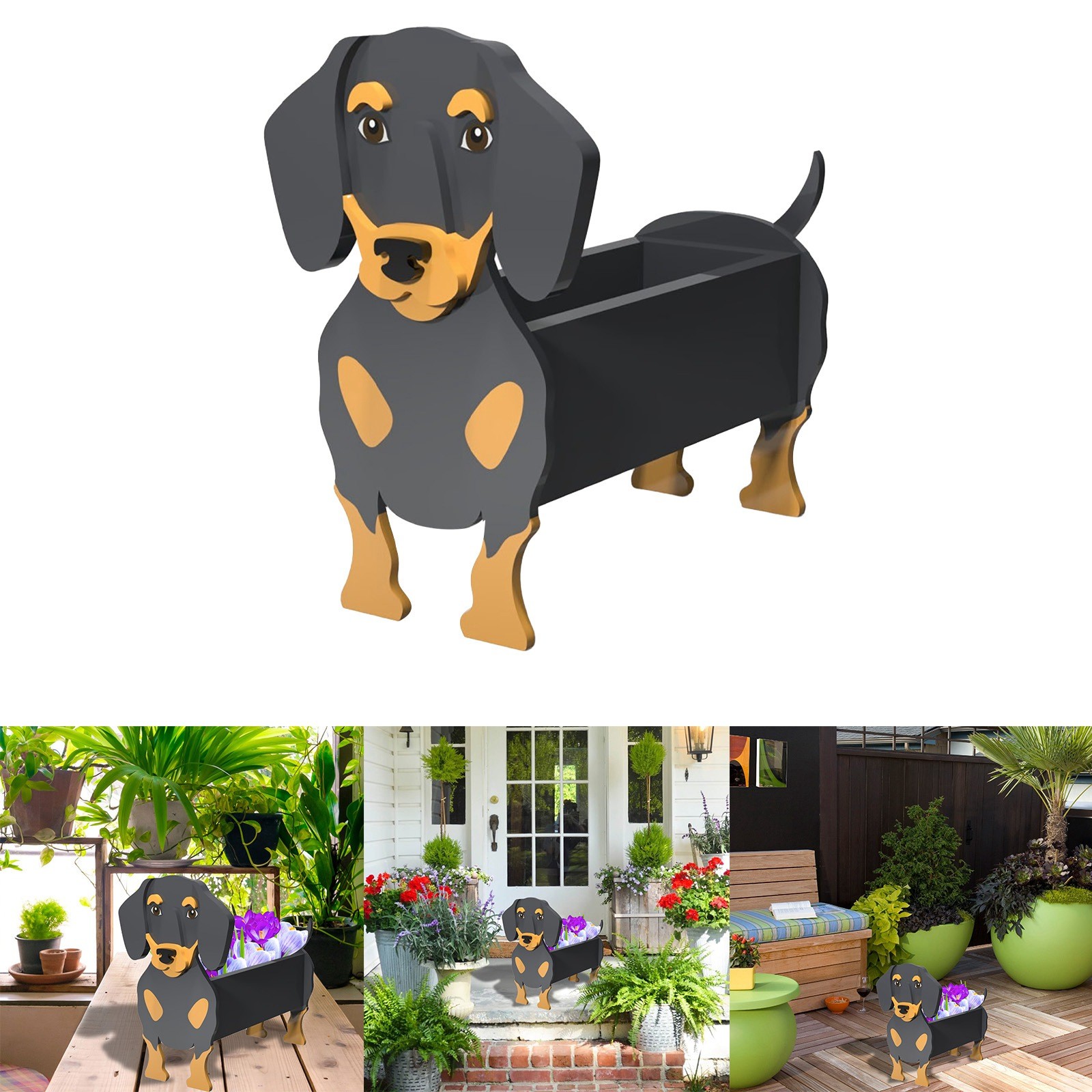 SIfdSeng Pet Dog Garden Flower Pot Cute Animal Flower Pot Storage Container Dog Flower Pot Garden Pet Dog Storage Pot Decorative Ornaments Animal Shaped Flower Pot Gift for Fathers Day