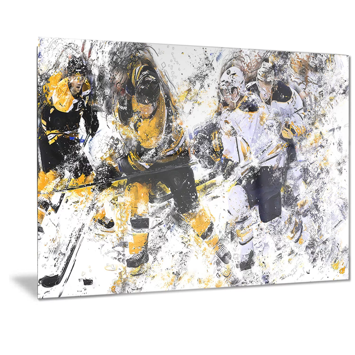 DESIGN ART Designart 'Hockey Power Play Metal Wall Art 48 in. wide x 28 in. high - 4 panels