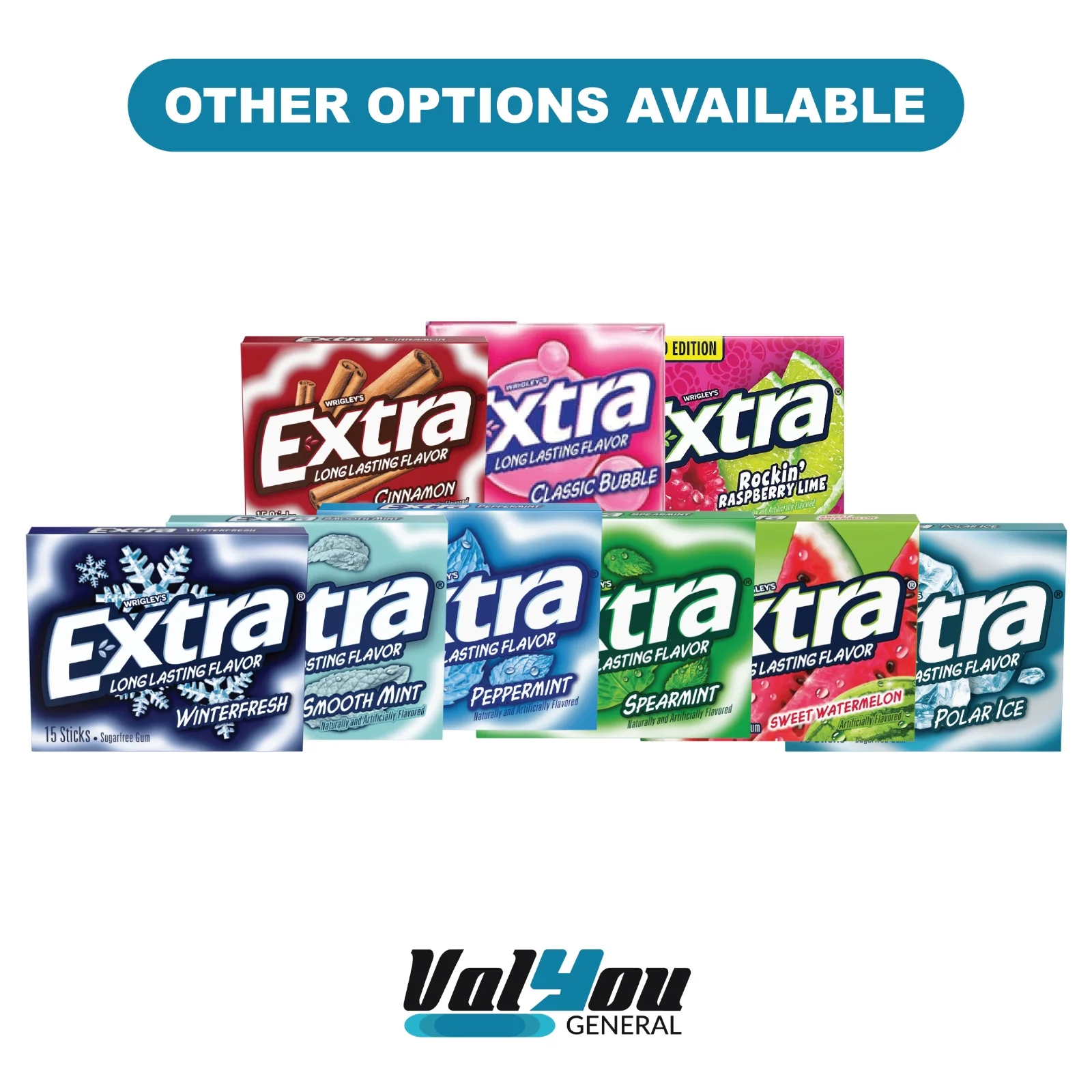 Full Box 10x Packs Wrigley's Extra Sweet Watermelon Gum - 15 Sticks Per Pack