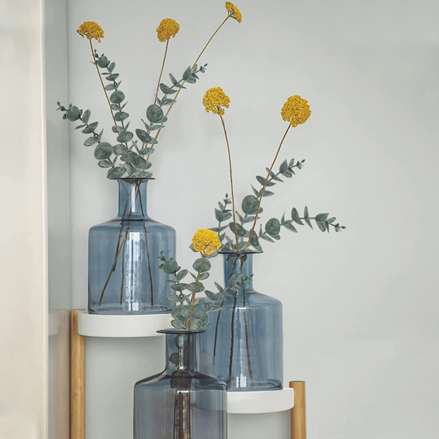 24pcs Eucalyptus Stems Artificial Flower Greenery for Wedding Bouquet Home Table Decor, Green