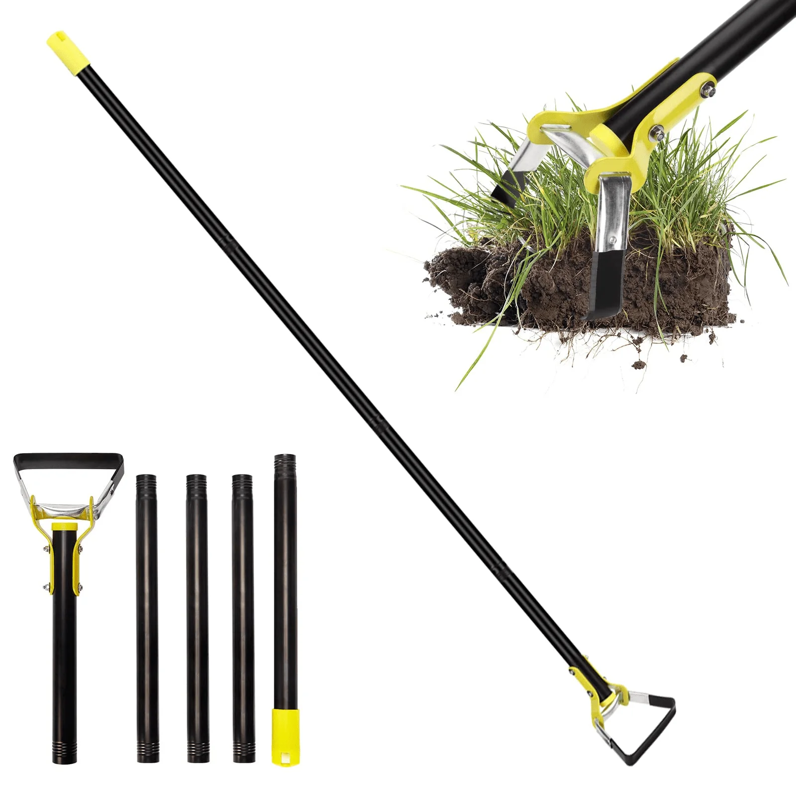 Hoe Garden Tool, 74 Inch Stainless Steel Stirrup Hoe Tools Garden Hula Hoes, Sharp and Durable Loop Hoe Weeding Rake Handheld Adjustable Gardening Weeding Loop for Loosening Soil Planting Farm