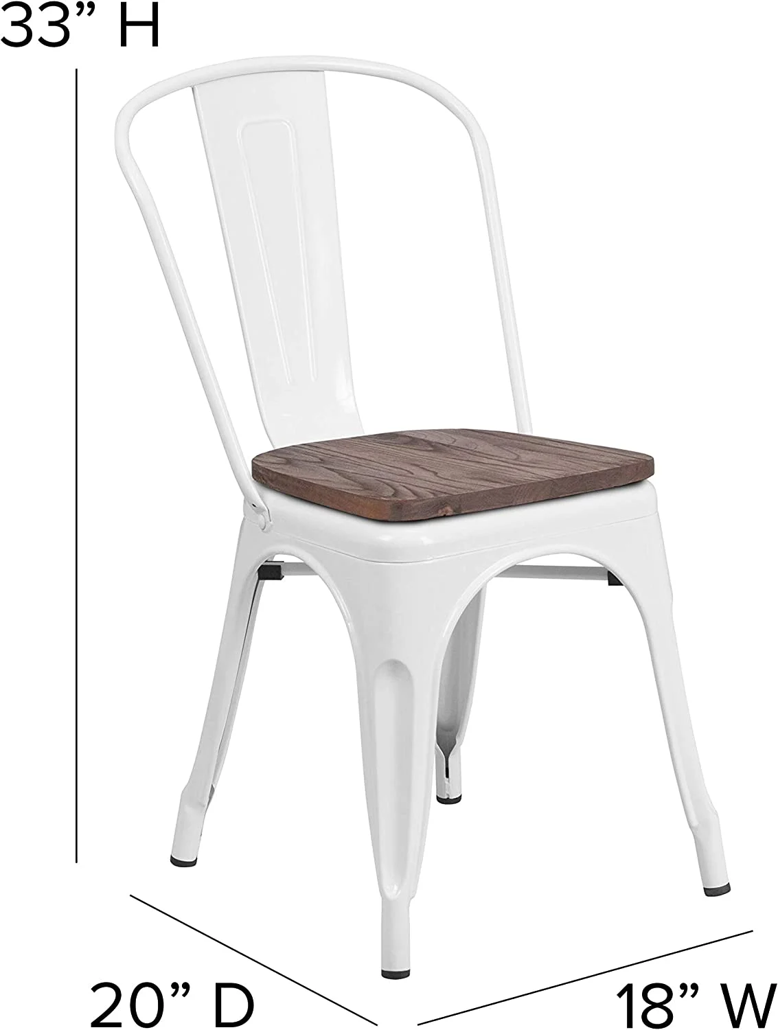 YPSXVGJ Orange Metal Stackable Chair with Wood Seat