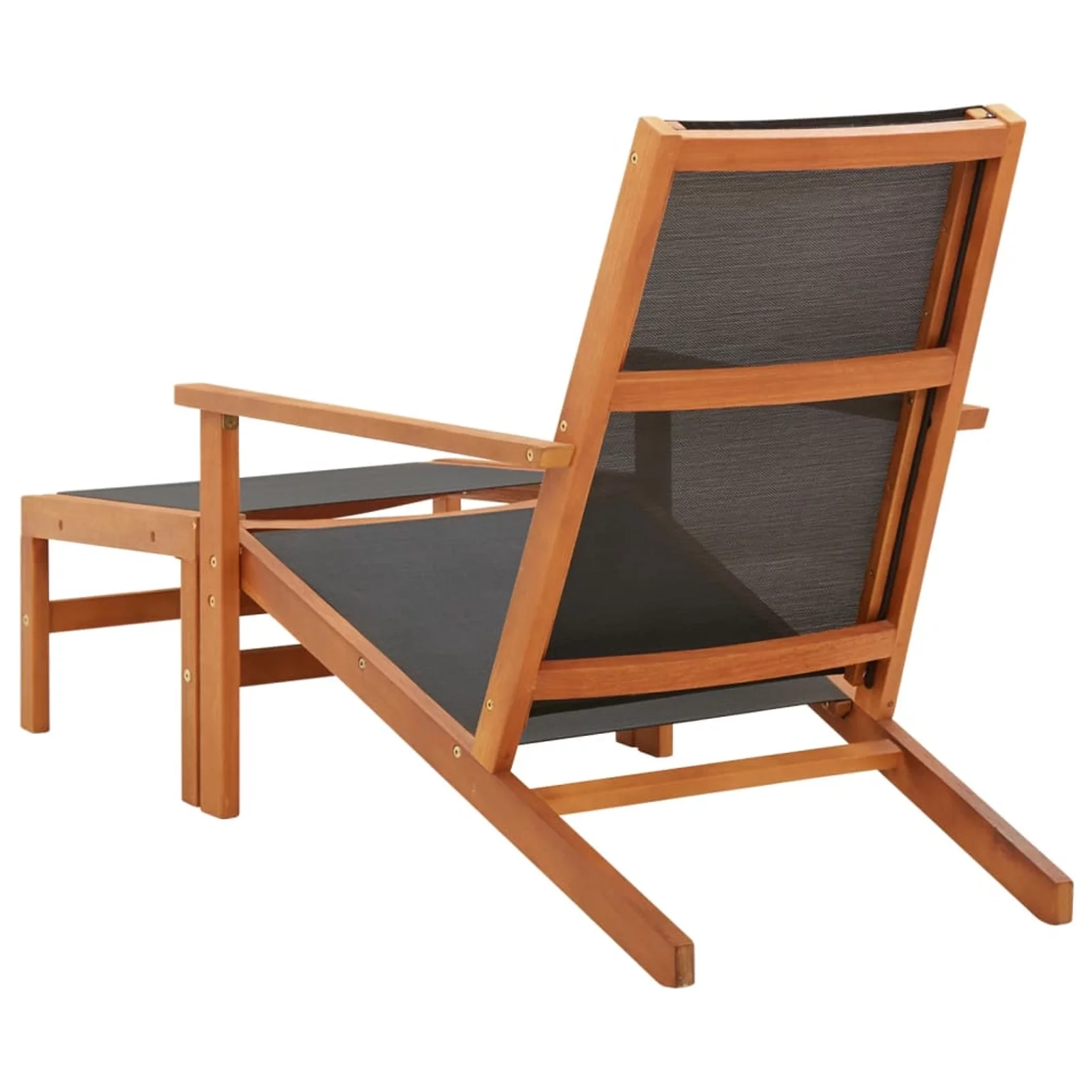 ametoys Patio Chair with Footrest Solid Eucalyptus Wood and Textilene