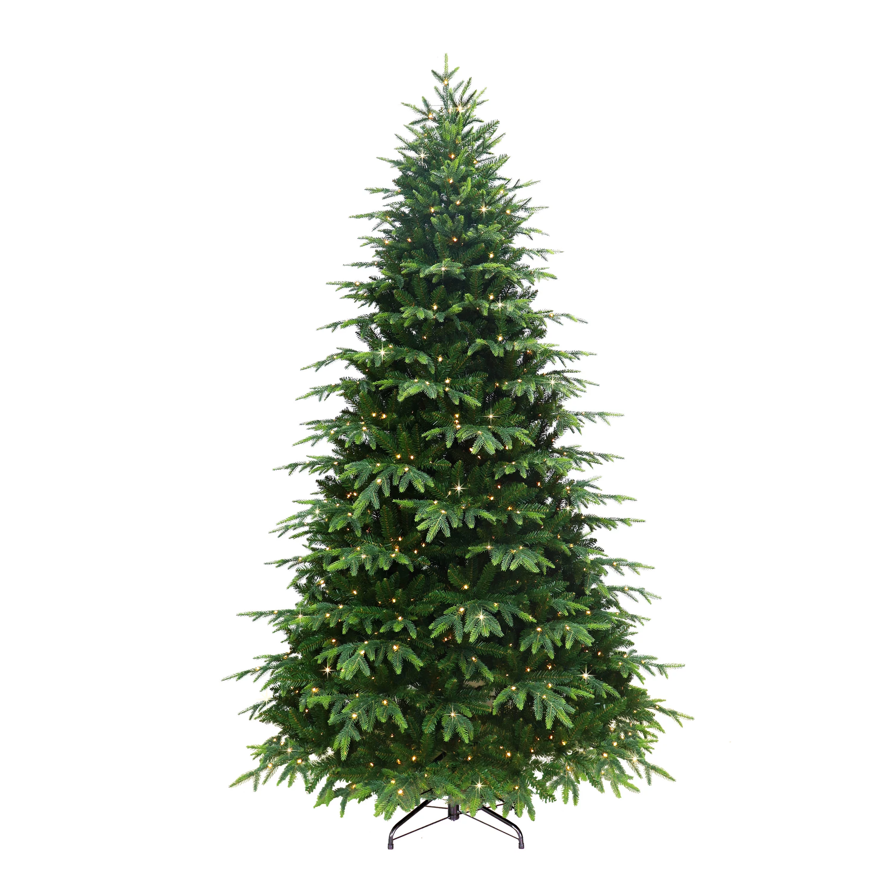 7.5 ft Pre-Lit Rambler Spruce Artificial Christmas Tree with 700 UL Dual Color LED Rice Lights