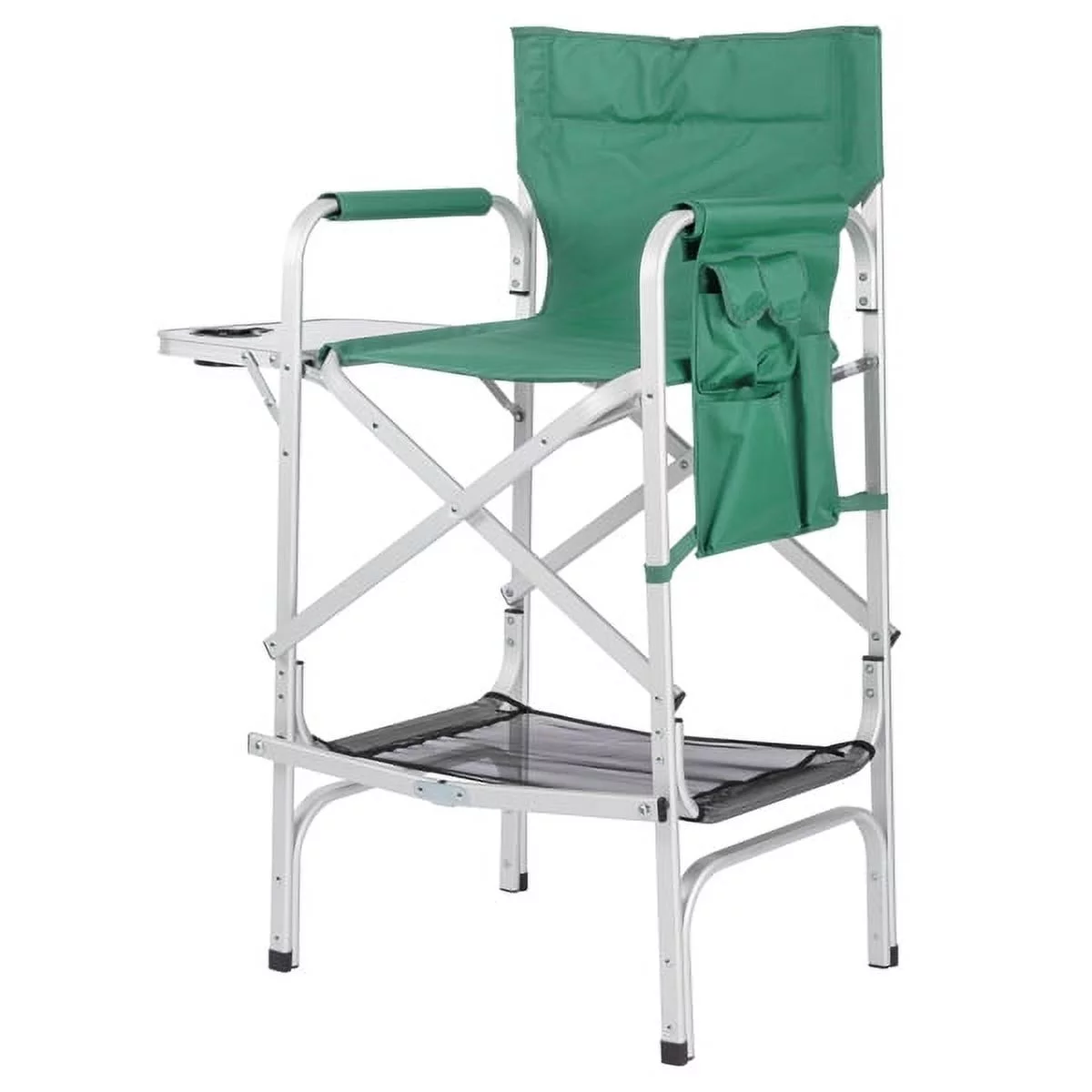 Bornmio 116*60*49cm 120kg Silver White Bright Oxidation/Aluminum Flat Tube Green Oxford Cloth Carrying Bag Director Chair