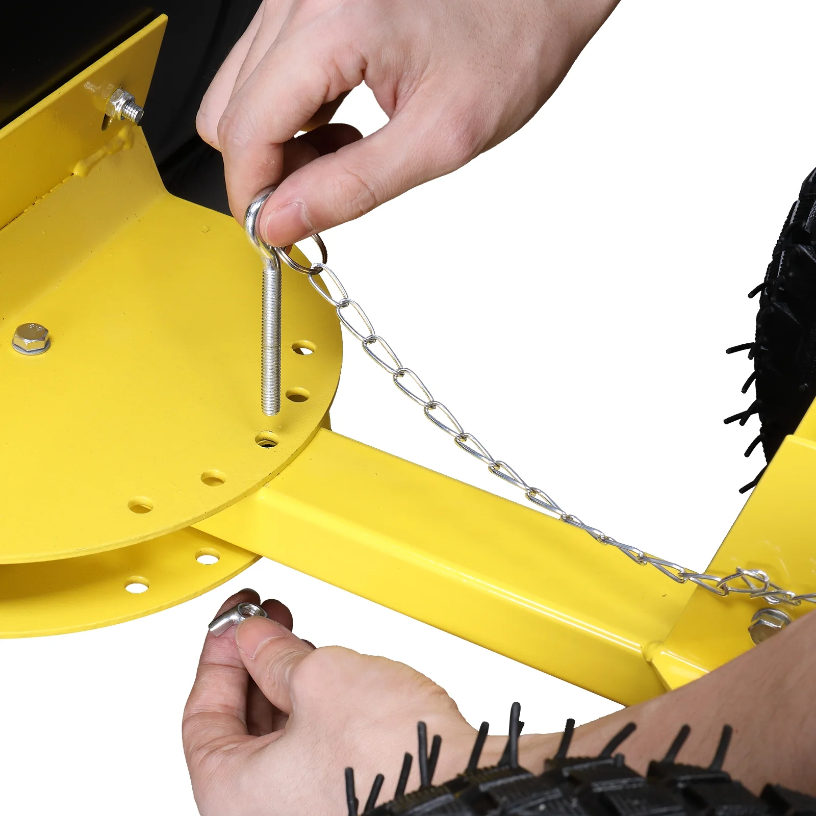 74*47cm Iron Yellow T-Handle Black Blade Adjustable Human-Powered Snow Plow