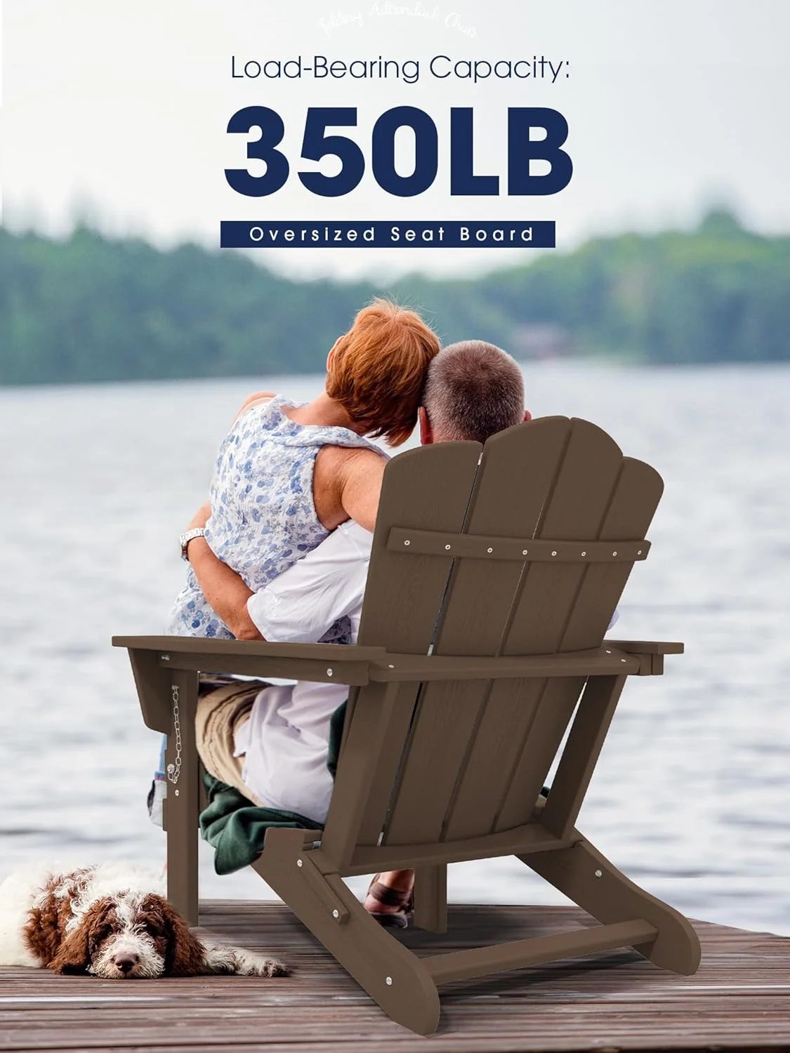 KINGYES Folding Adirondack Chair Set of 8, HDPE All-Weather Folding Adirondack Chair, Yellow