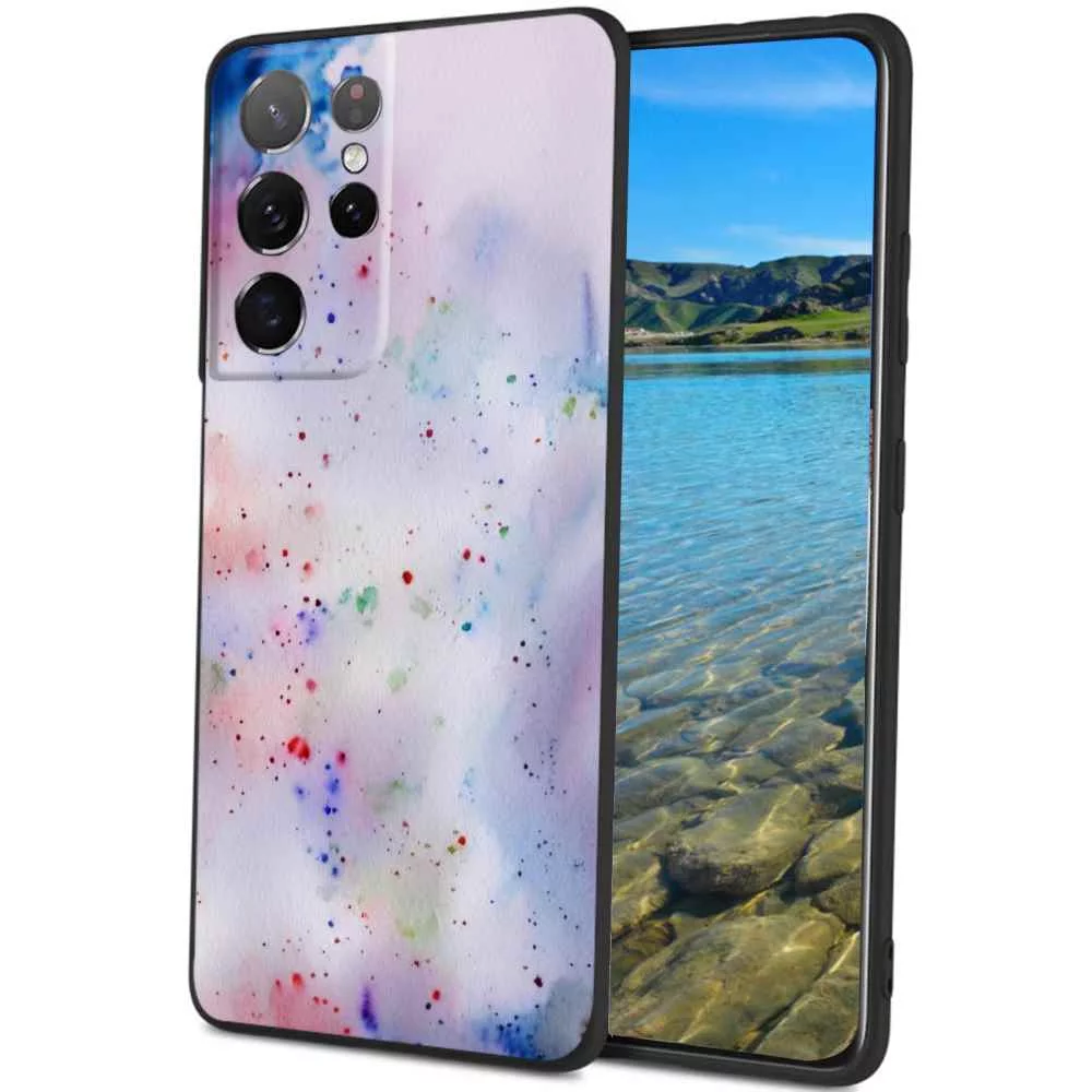 Watercolor Phone Case, Degined for Samsung Galaxy S21 Ultra Case Men Women, Flexible Silicone Shockproof Case for Samsung Galaxy S21 Ultra