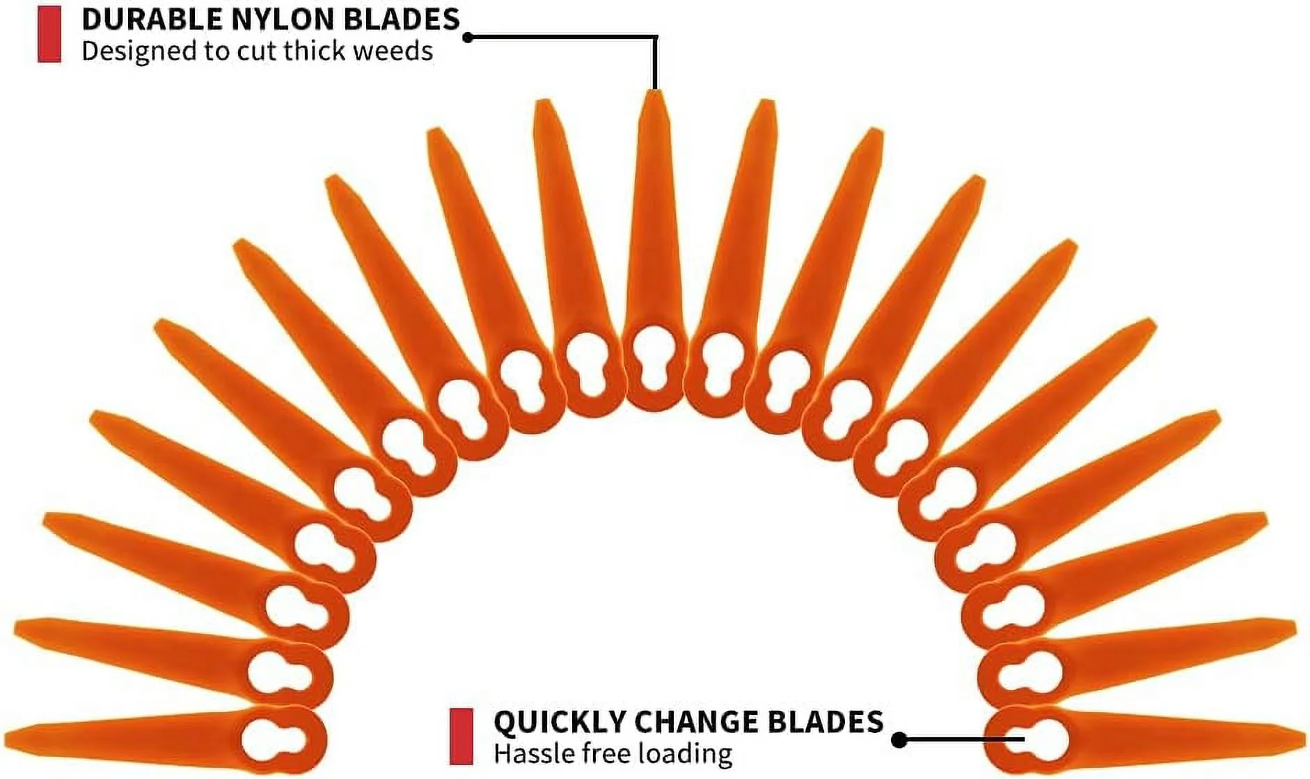 100Pcs Plastic Replacement Blades Compatible with STIHL Polycut 2-2 Polycut 3-2 Grass Trimmer FSA 45 FSA 57 FSE 52,Sun Joe 24V-GT10, Redback Swift 40V