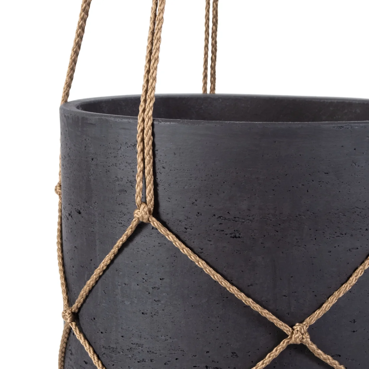 SAFAVIEH Peltria Concrete Modern Solid Hanging Patio Planter, Black