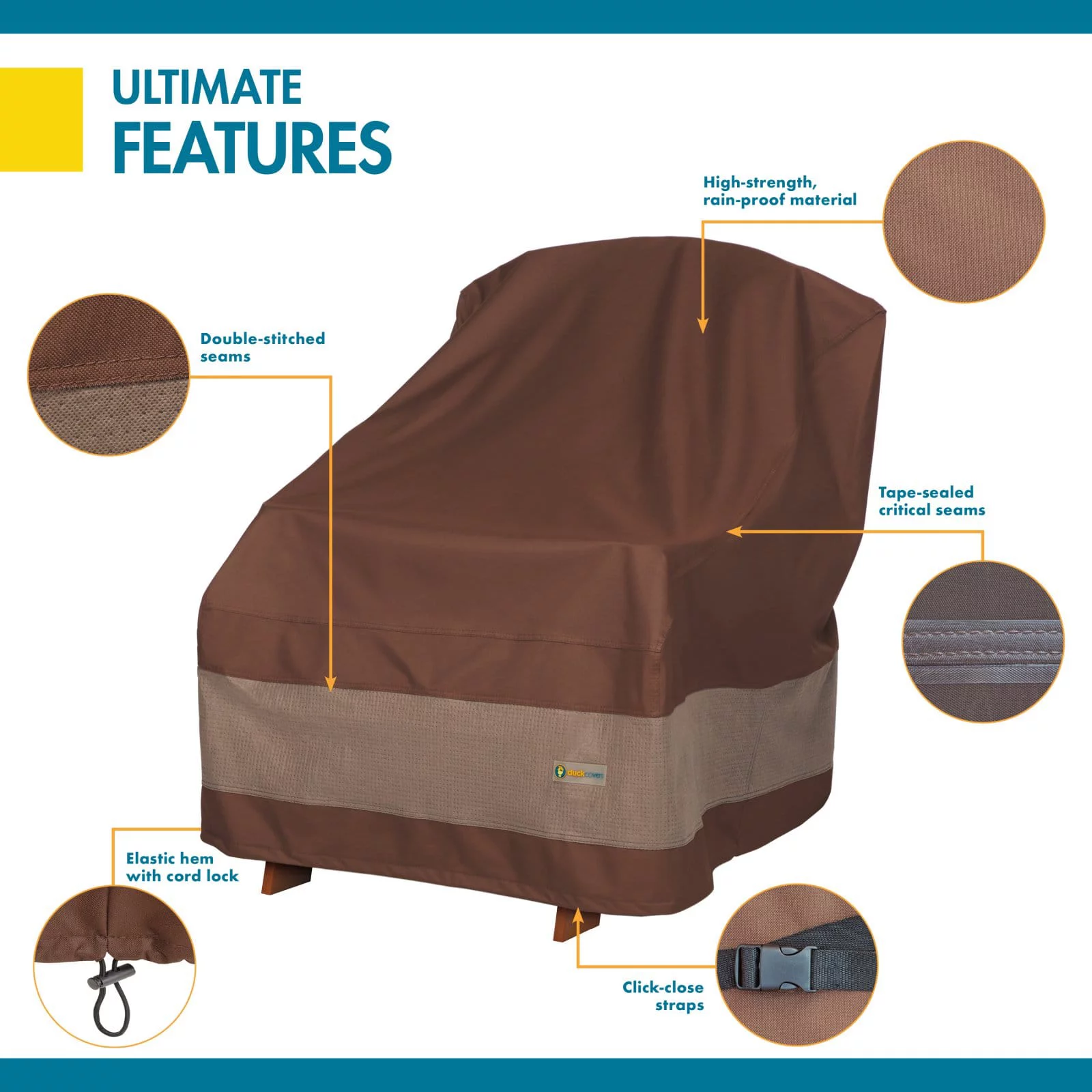 Duck Covers Ultimate Waterproof 32 Inch Patio Adirondack Chair Cover