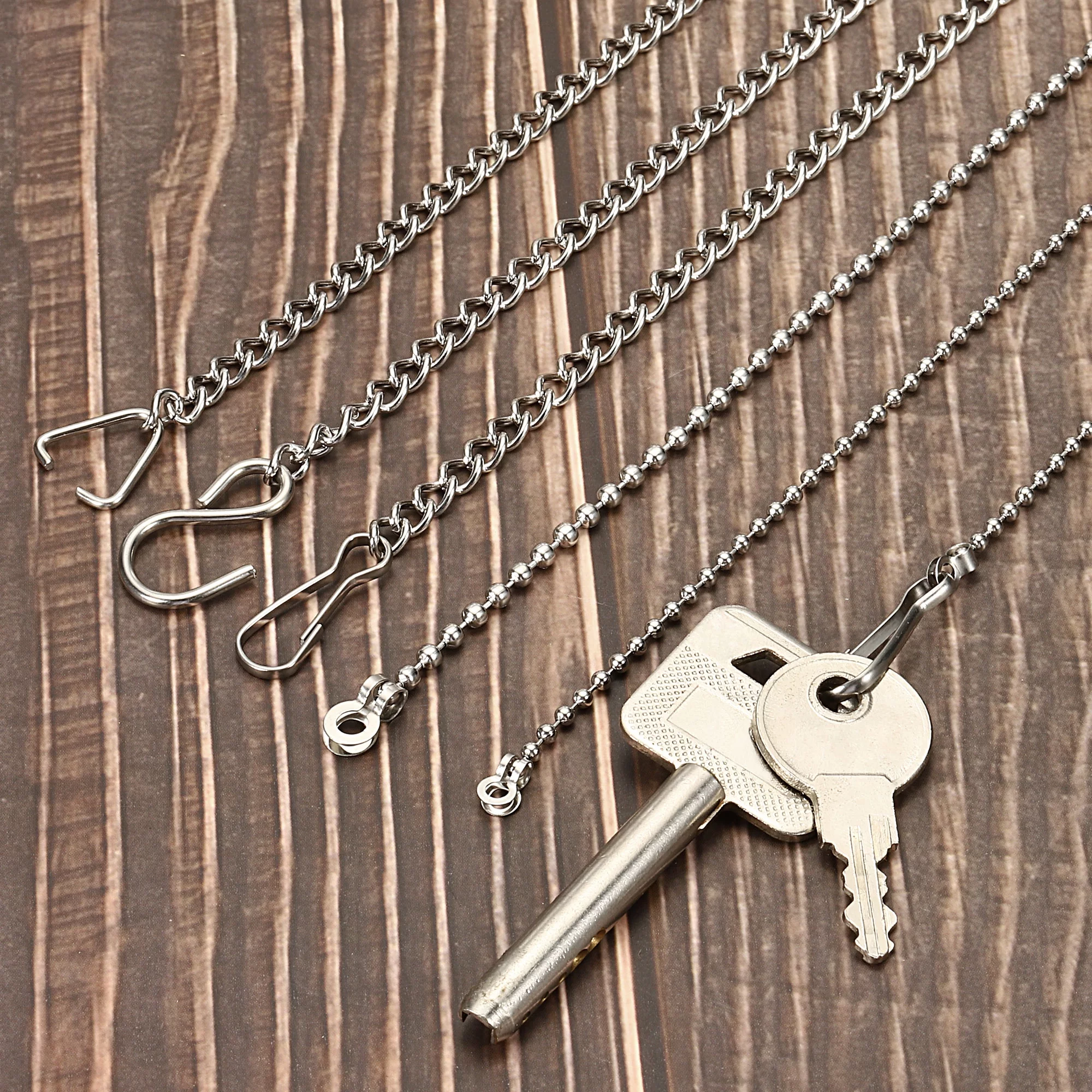 Uxcell 7.87 inch Signboard Garden Plant Basket Clips Hangers Hanging Chain Stainless Steel Silver Tone 4pcs