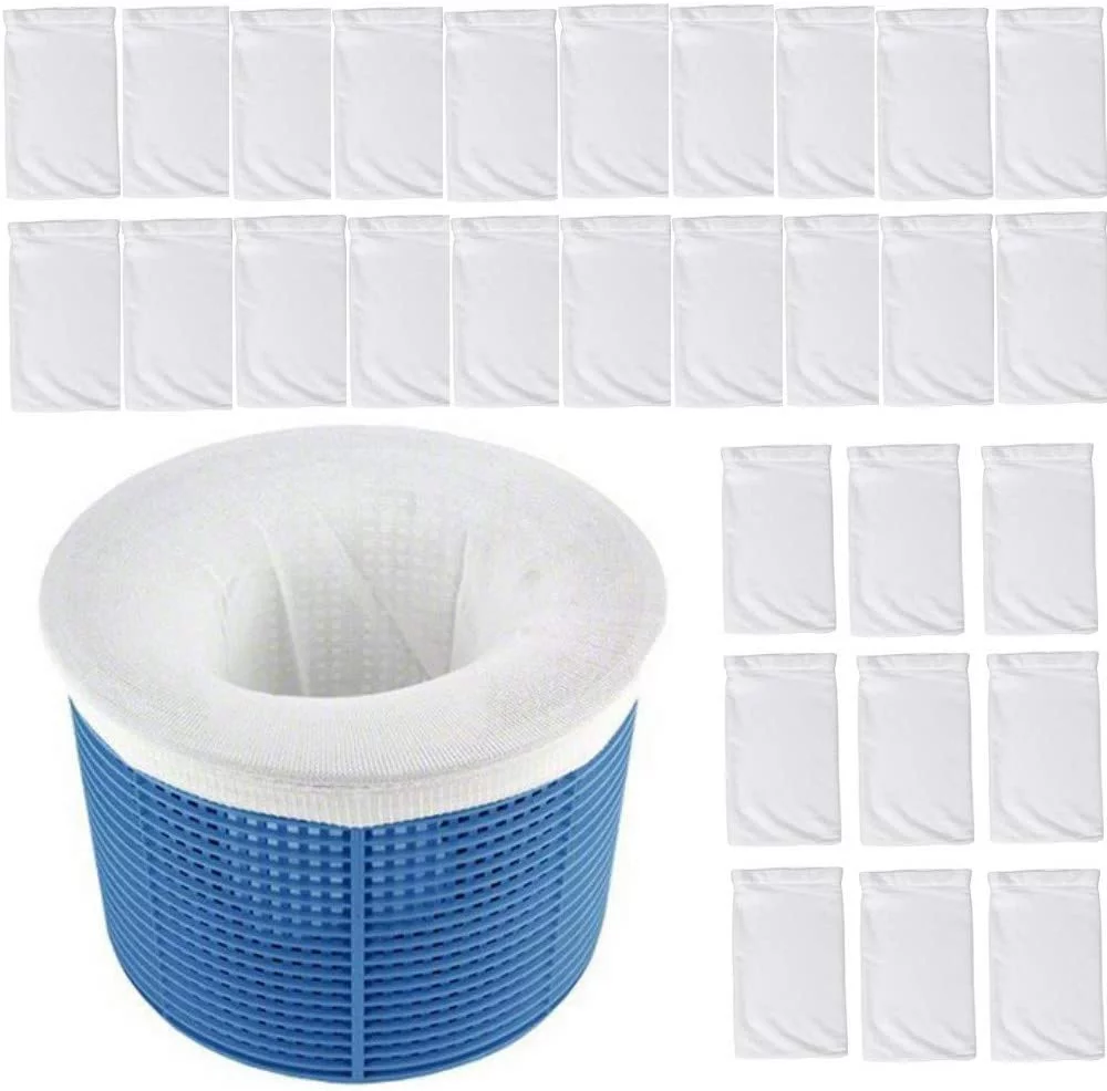 Pool Filter Socks, 30-Pack of Pool Skimmer Socks - Perfect Savers for Filters, Baskets and Skimmers Cleans Debris