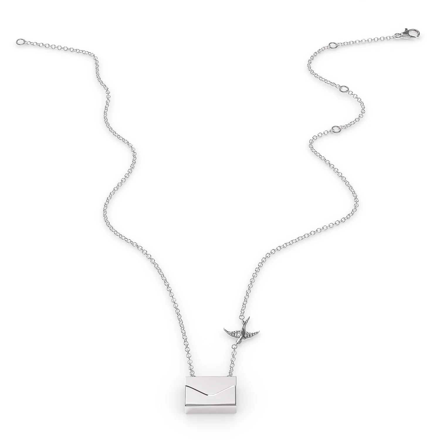 Locket Necklace Trees Birch Bark Nature in a silver Envelope Neonblond