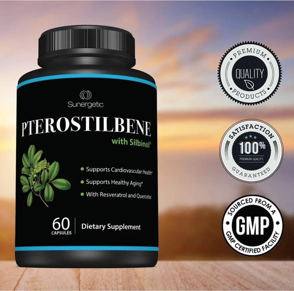 Premium Pterostilbene Supplement-100mg Pterostilbene Per Serving – 60 Capsules