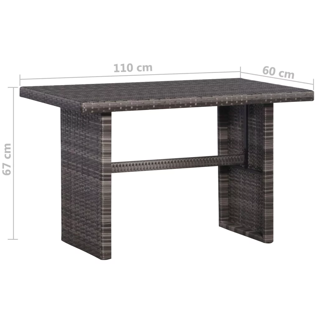 Suzicca 3 Piece Bistro Set Poly with Cushions Rattan Gray