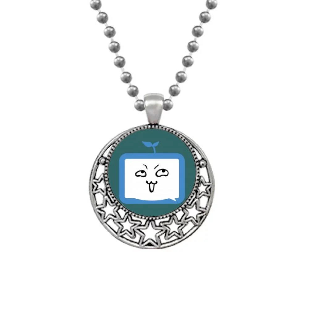 Saplings Insidious Small TV Face Original Necklaces Pendant Retro Moon Stars Jewelry