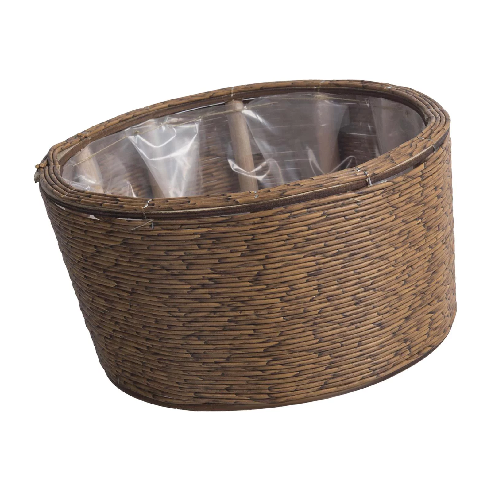 Flower Pots Woven Planters Basket Bamboo with Liner Containers Round Organizer Plant Pot Storage Basket for Garden Home Garage Indoor Picnic