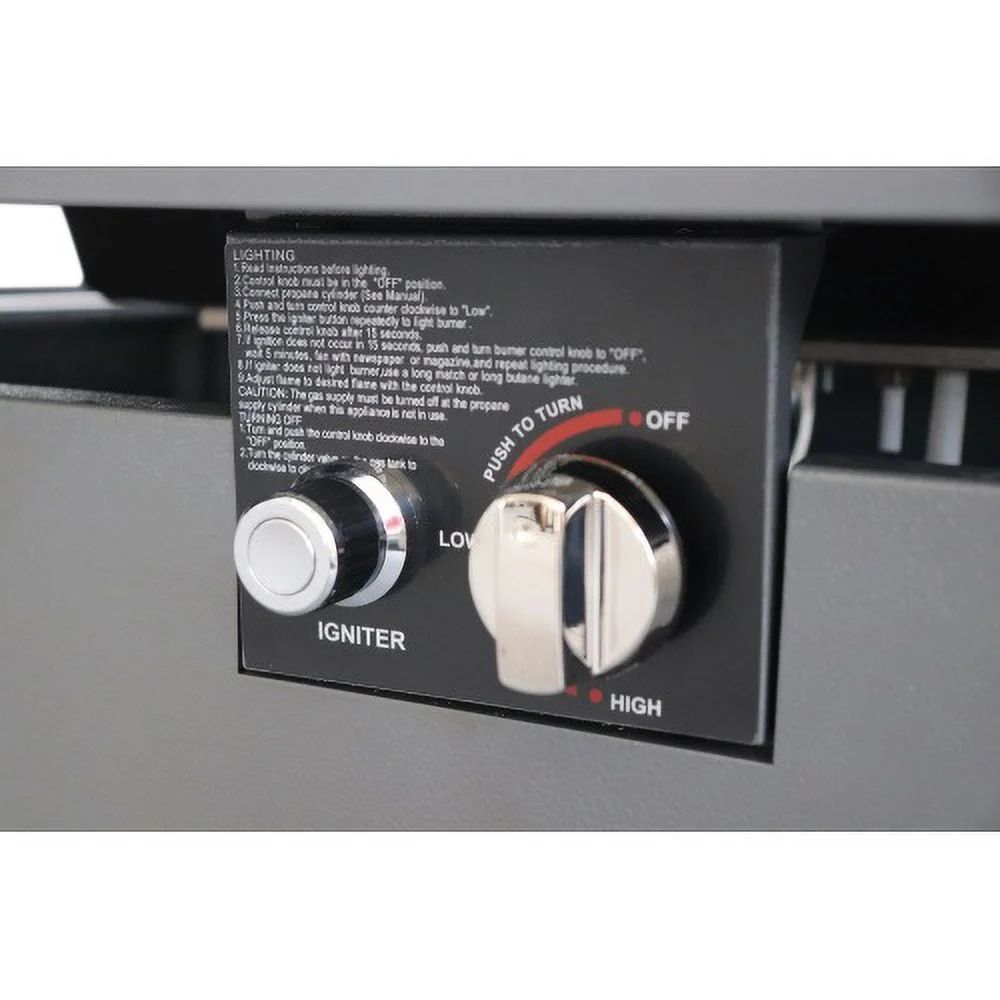 Buumin Living Source International 42 White Smoked Glass Metal Rectangle Fire Pit