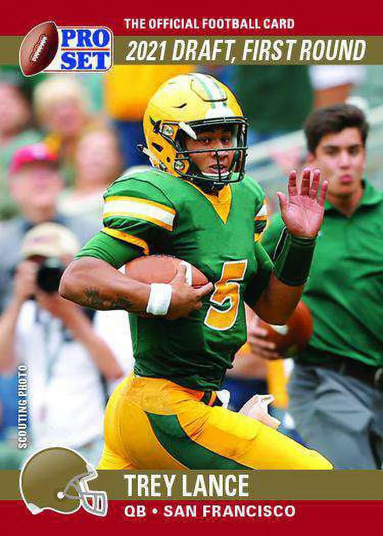 NFL 2021 Pro Set Draft Day Football Trey Lance Trading Card