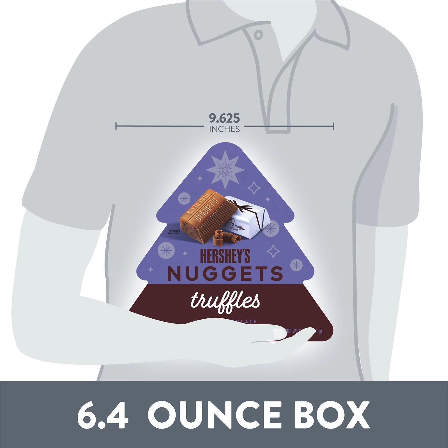 Hershey's Nuggets Milk Chocolate Truffles Christmas Candy, Gift Box 6.4 oz