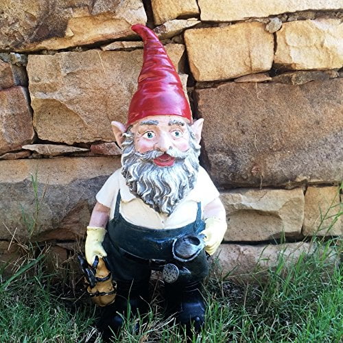 Gardener The Gnome Holding a Watering Can & Garden Tool Bag Home & Garden Figurine Statue 14