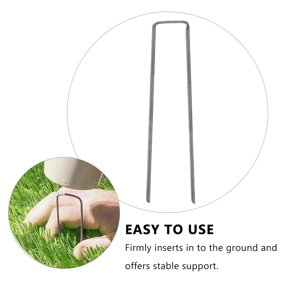 Camping Tent Peg Nail Irrigation Hose Stakes Artificial Mulch Q195 45 Steel White 30 Pcs