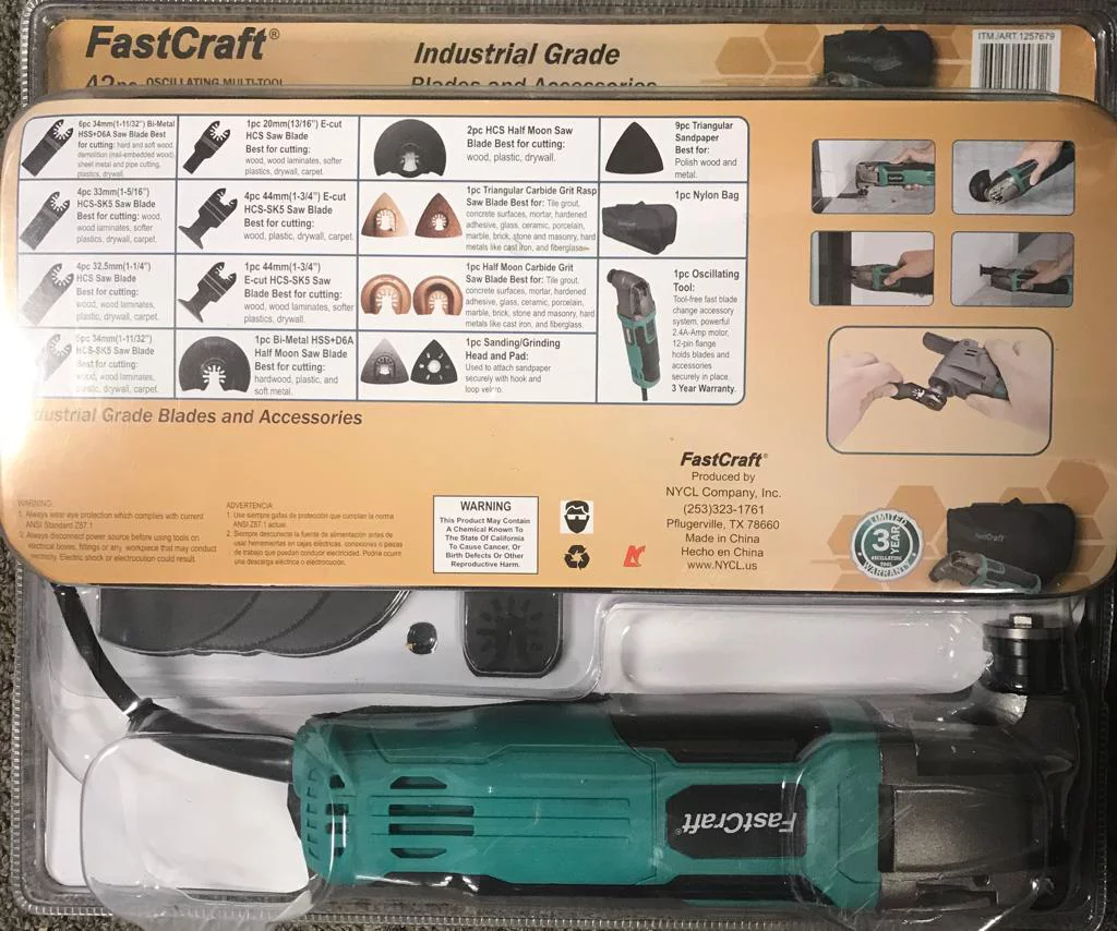Fast-Craft 42 Piece Oscillating Multi-Tool Set with Fast Blade Change