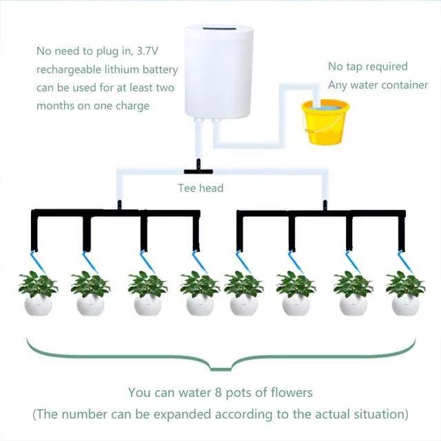 Automatic Plant Flower Watering Sprinkler Drip Irrigation Device 2/4/8 Heads Timer System Kit Garden Tool