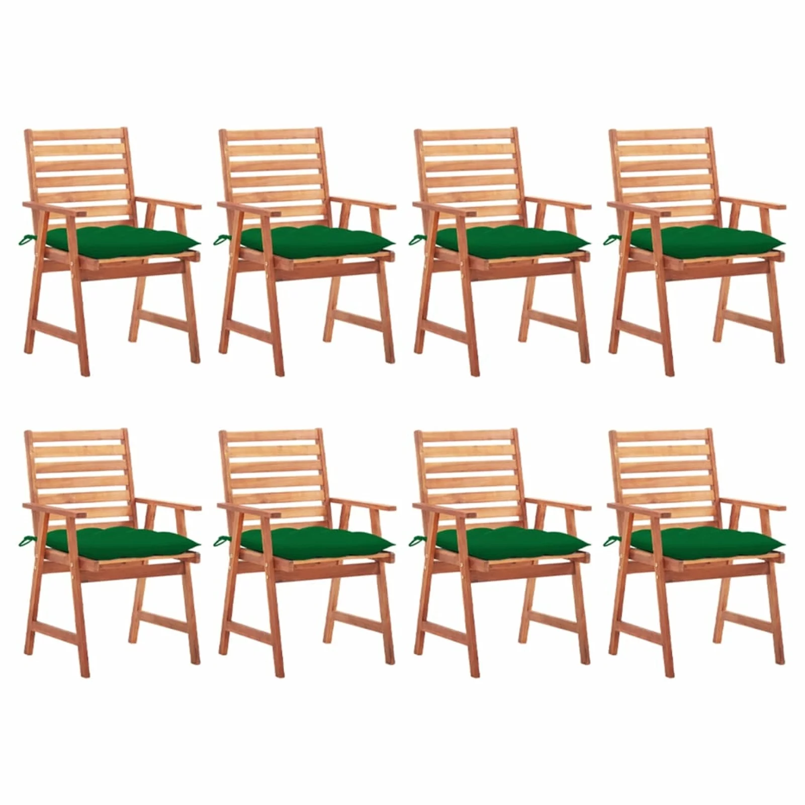 Irfora Patio Dining Chairs 8 pcs with Cushions Solid Acacia Wood