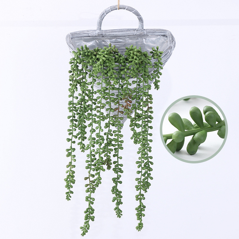 Simulation Succulent Plants Rattan Wall Hanging Valentine Tears Project Decoration Wall Hanging Soft Rubber Ceiling Plastic Fake Flowers Buddha Beads