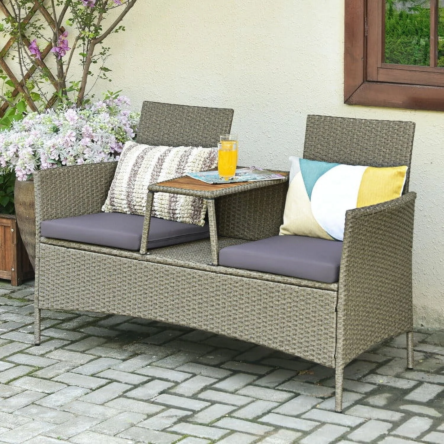 Luxury 2-Person Patio Furniture Set - 28.0 - Transform your outdoor space with durable elegance!