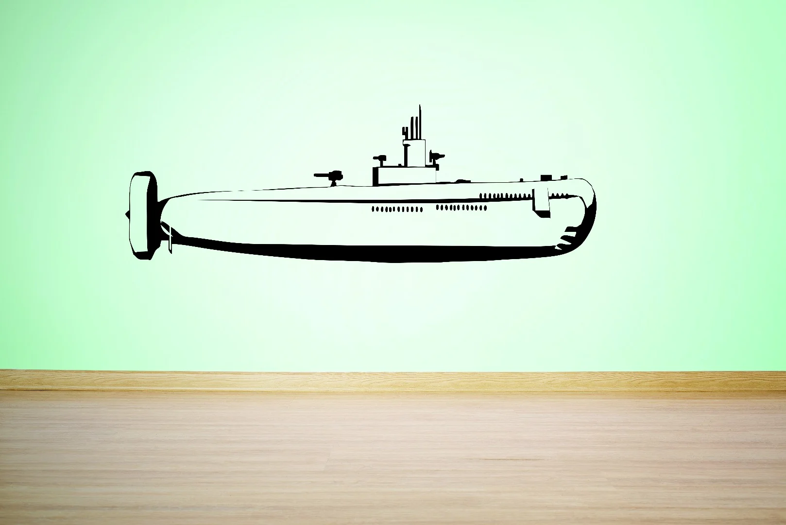 Custom Designs Underwater Submarine Watercraft Silhouette 14x28