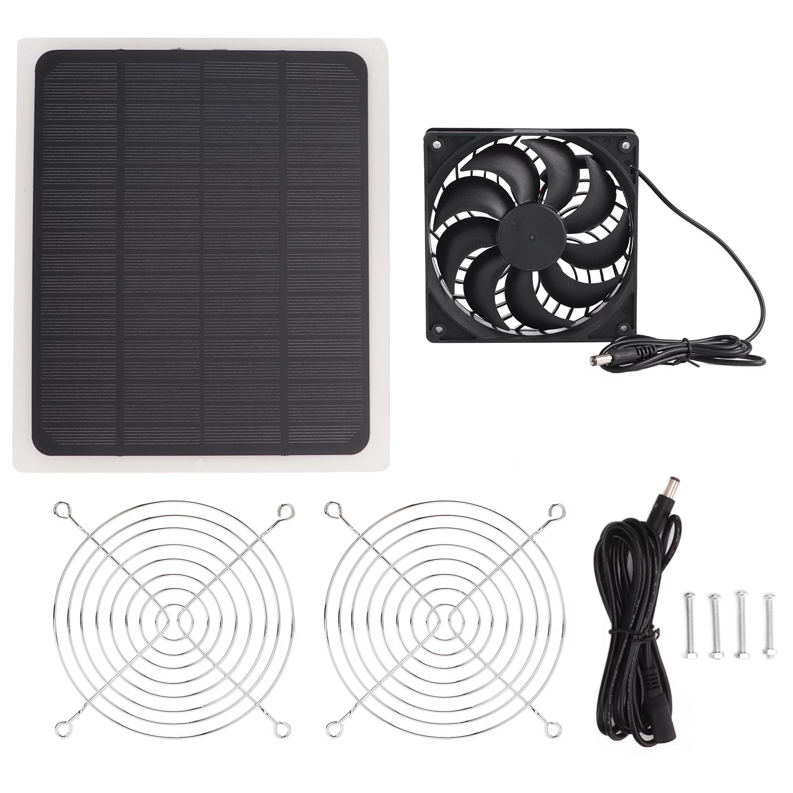 DEWIN 10W Solar Panel Fan Kit Waterproof Cooling Ventilator for Dog Chicken House Greenhouse