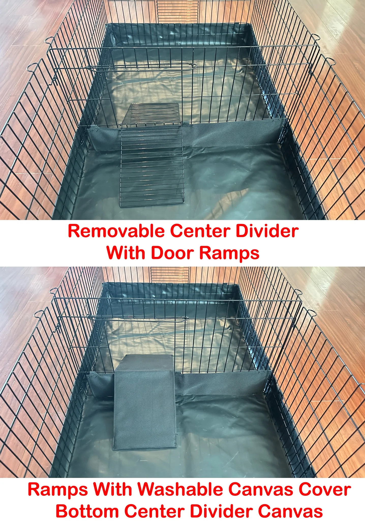 X-LARGE Guinea Pig Habitat Hamster Critters Rabbit Playpen With TOP COVER, Canvas Bottom, Center Divider Access Door Ramp Mouse Mice Gerbil Hedgehog Bunny Enclosure