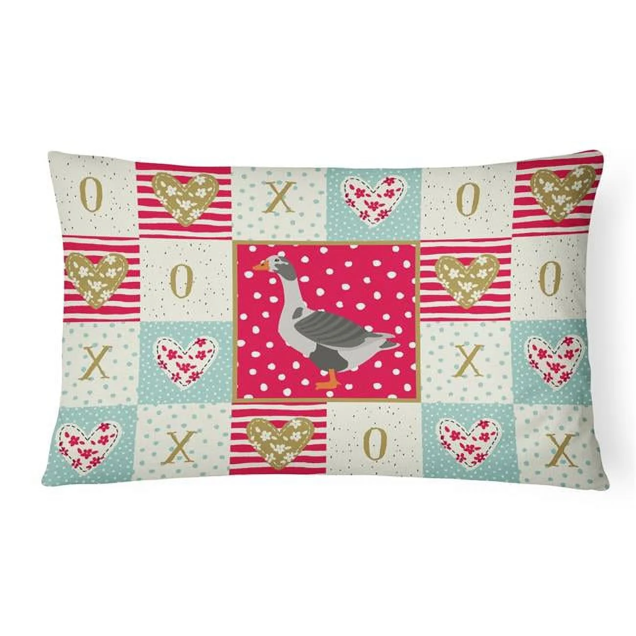 12 x 3 x 16 in. West of England Goose Love Canvas Fabric Decorative Pillow