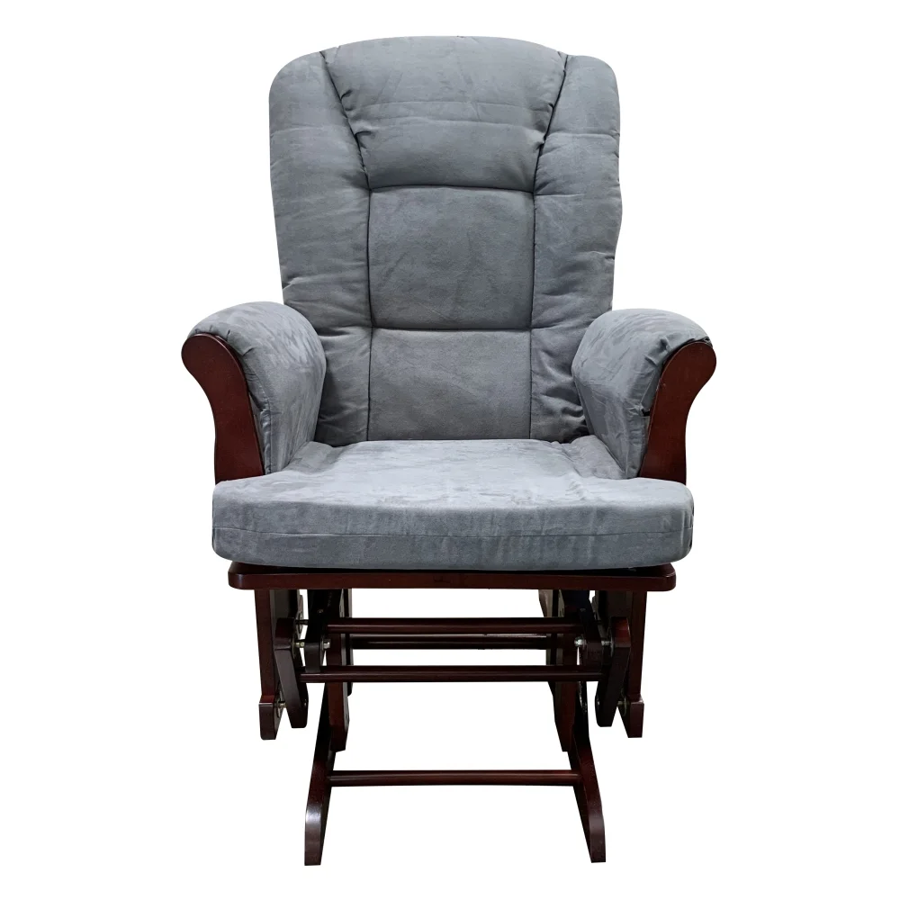 Aeron Chair & Ottoman (2Pc Pk) in Gray Microfiber & Cherry