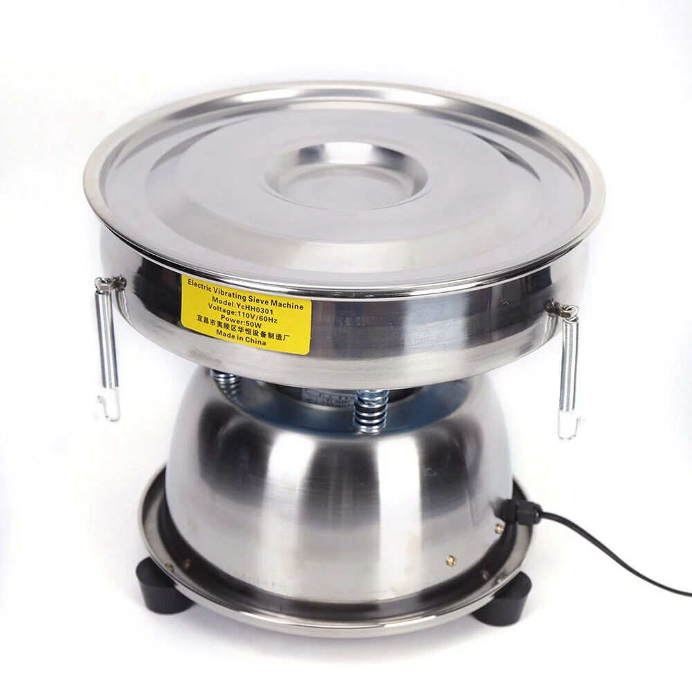 TOPCHANCES Automatic Sieve Shaker 110V 50W Electric Vibrating Sieve Machine Stainless Steel Sifter Shaker Machine