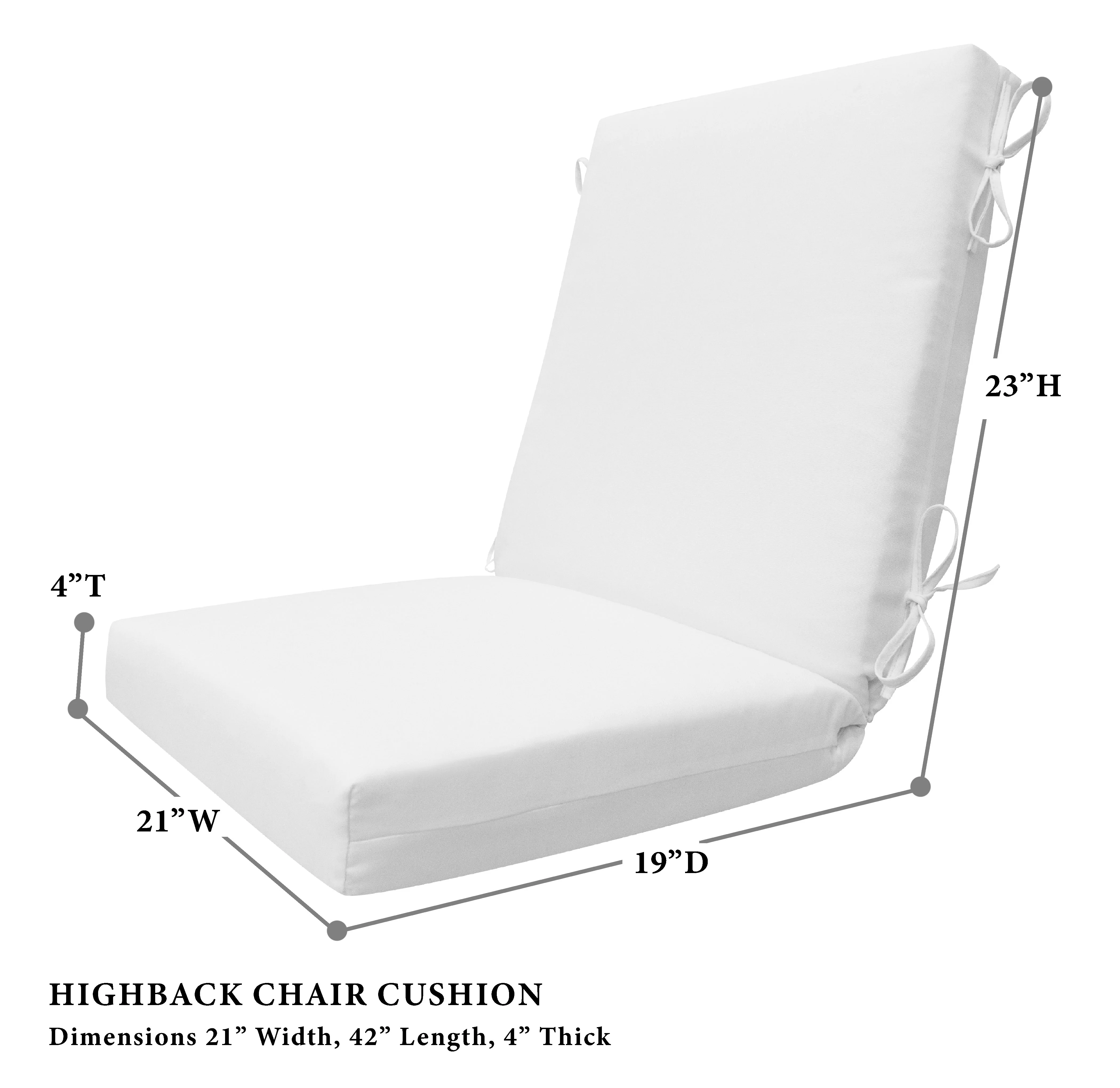 Textured Solid Indigo Blue Highback Dining Chair Cushion