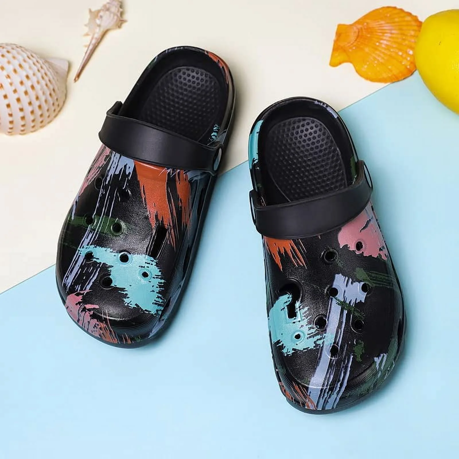 KAQ Kid's Garden Clogs Cute Slides Sandals Toddlers Beach Pool Shower Shoes with Non-Slip Sole