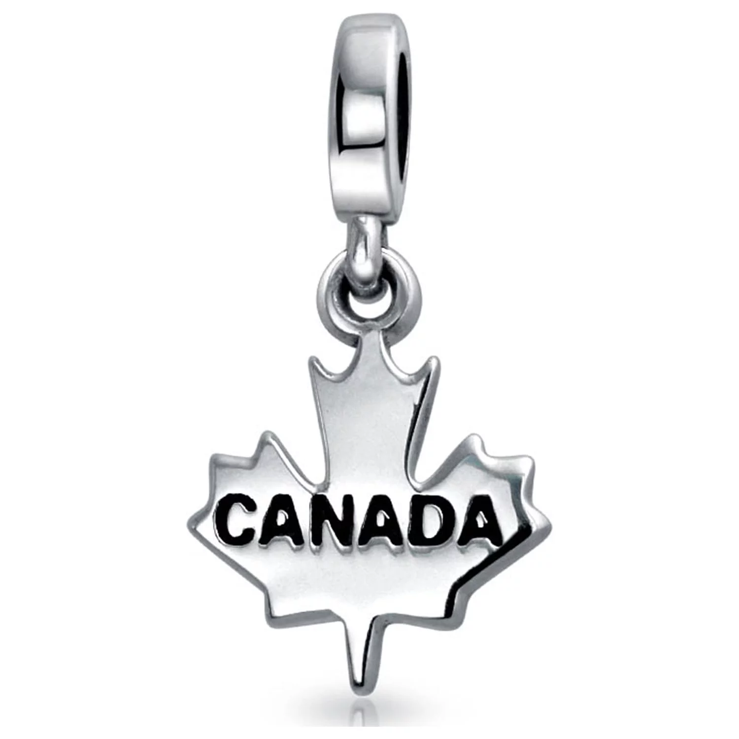Bling Jewelry Canadian Travel Dangle Canada Maple Leaf Bead Charm Sterling Silver