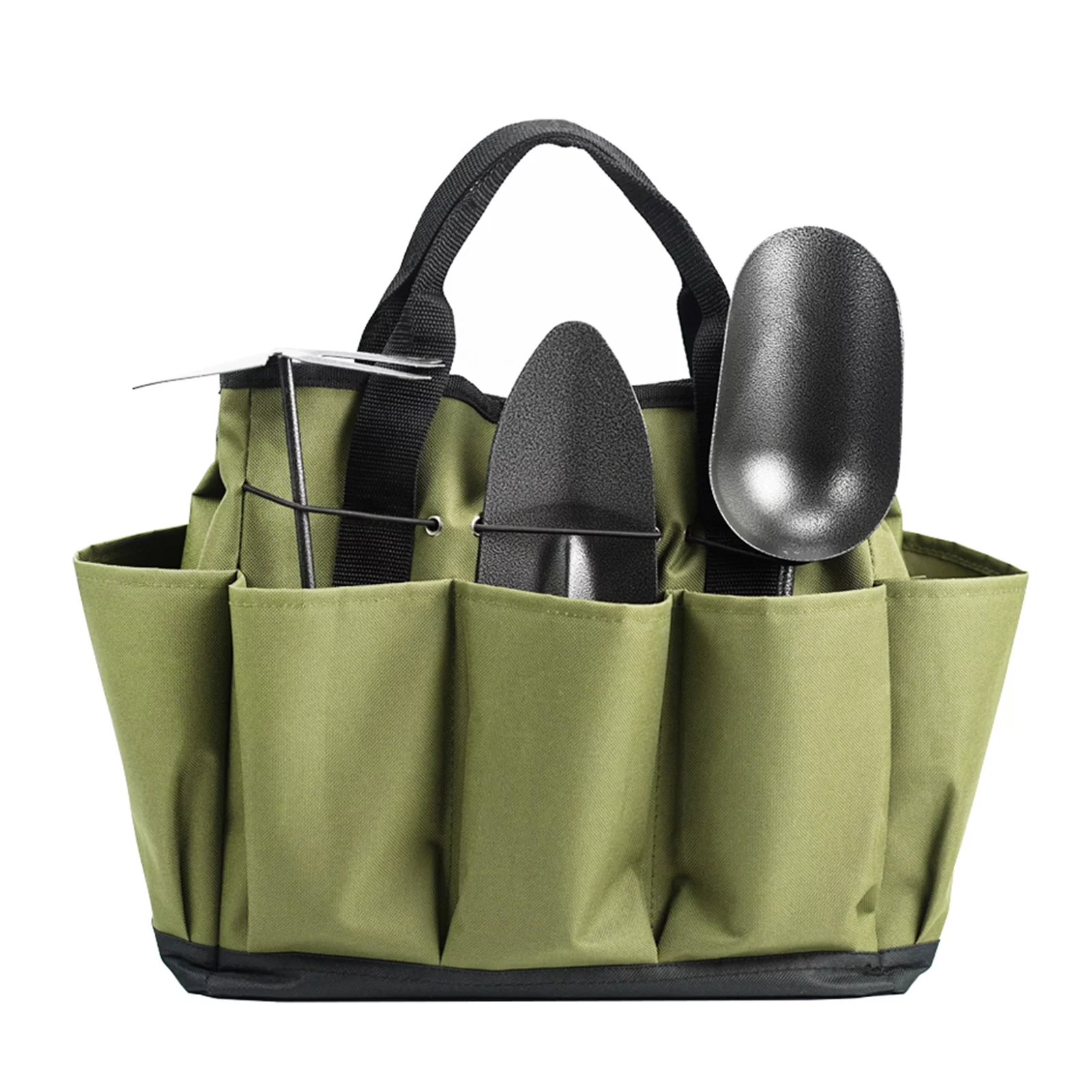 Gardening Tote Bag with 8 Pockets Gardening Tool Kit Organizer Hand Tool Storage Bag Lawn Yard Bag Carrier