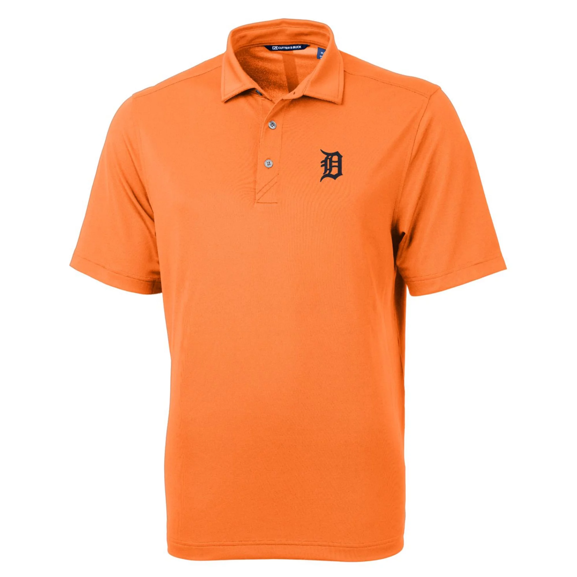 Men's Cutter & Buck Orange Detroit Tigers Virtue Eco Pique Recycled Polo