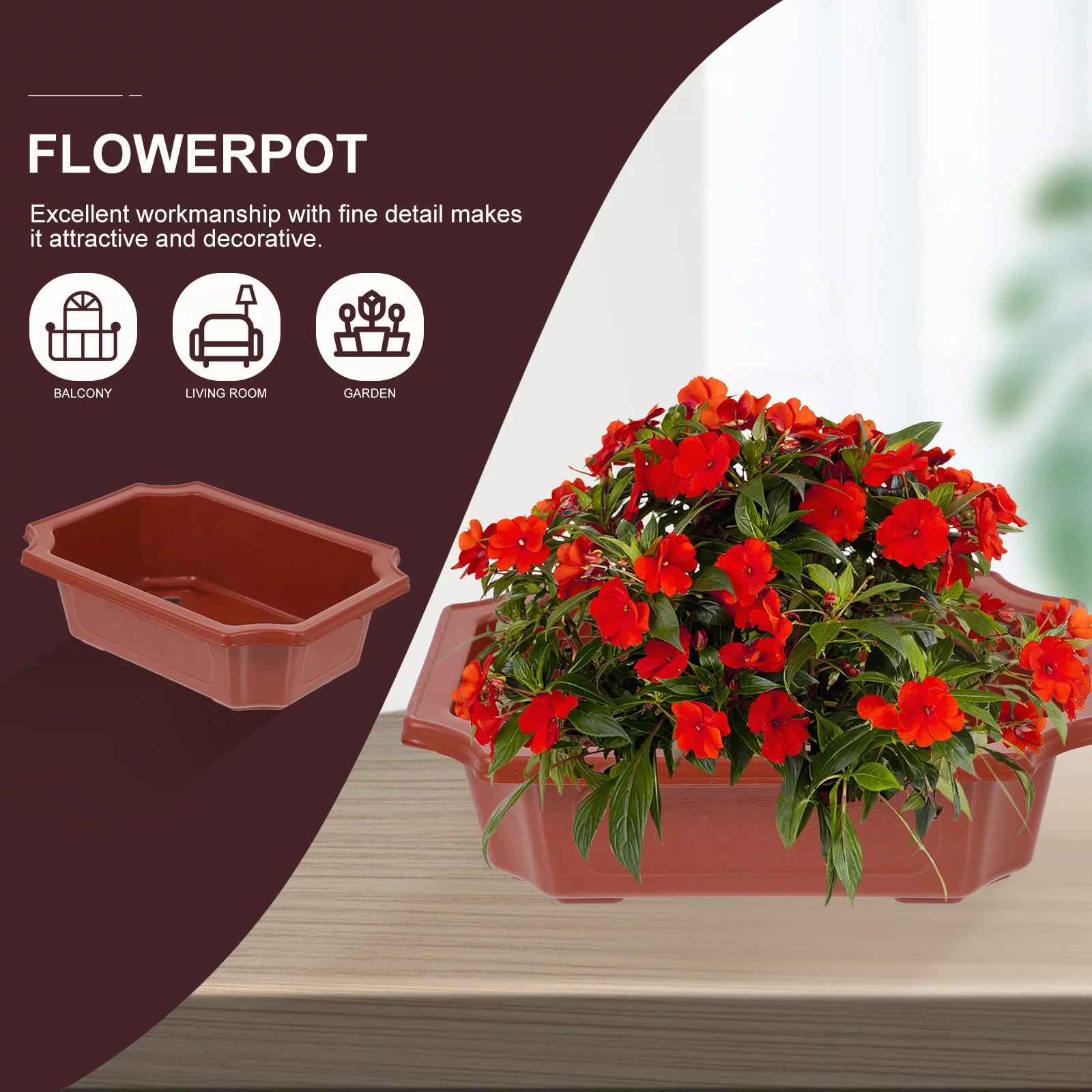 5pcs  Plastic Plant Small Flower Pot Plants Landscape Pots Garden Planter