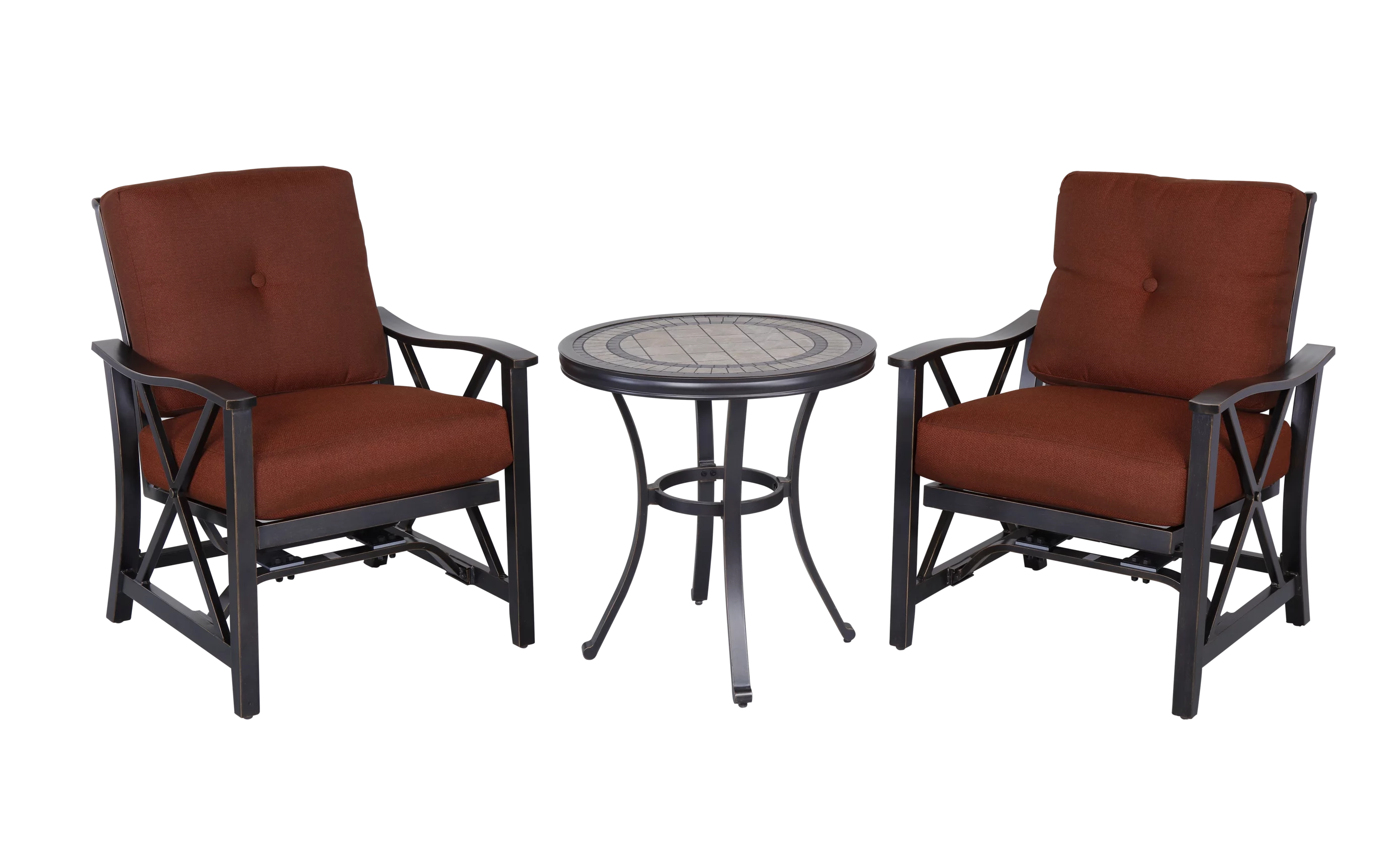 Claire and Barry WINDSOR Collection Patio Set (2 chairs + 1 bistro table)